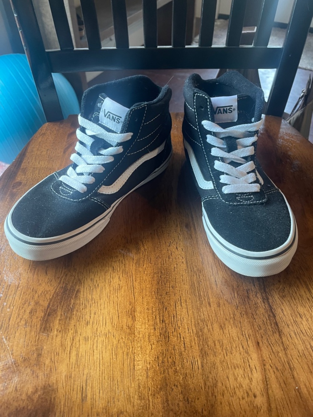 Vans Kids Black and White High-Top Skate Sneakers